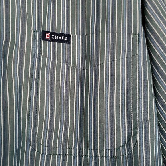 Chaps Men's Striped Button Down Shirt Size Large - Picture 2 of 9